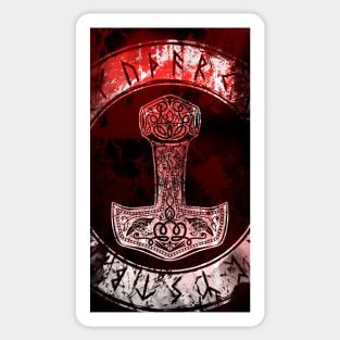 Viking Thorshammer and runes Sticker